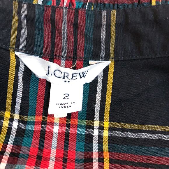 J. Crew Black Tartan Long Sleeve Shift Dress - Picture 8 of 12